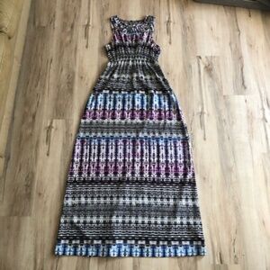 Charlie Jade Black and Blue Patterned Dress